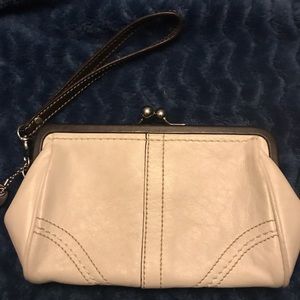 Leather coach wristlet
